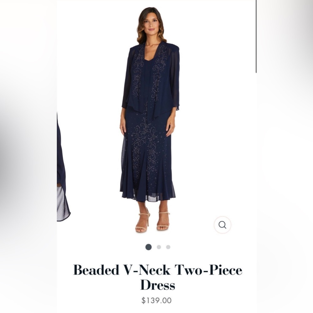 COPY - R and M Richards Beaded v neck dress size 16